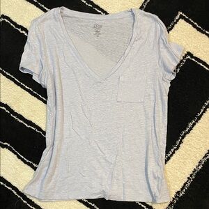 J. Crew Light Gray V-Neck Tee